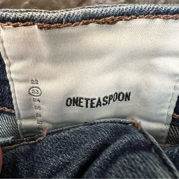 One Teaspoon 2020 Mini High Waist Denim Skirt in Superstar Blue size 23 - Picture 9 of 14